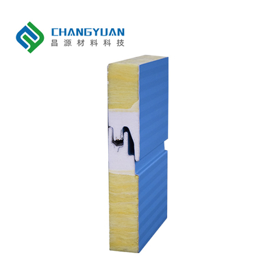 Κτίριο εξωτερικό τοίχωμα Rock Wool Sandwich Panel με Pu Edge Σφραγίσματα μακροχρόνια απόδοση
