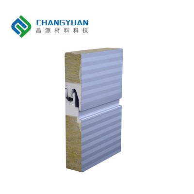 Κτίριο εξωτερικό τοίχωμα Rock Wool Sandwich Panel με Pu Edge Σφραγίσματα μακροχρόνια απόδοση
