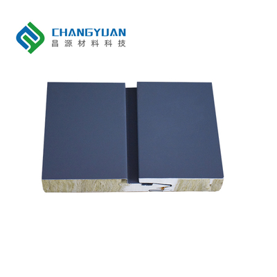 Κτίριο εξωτερικό τοίχωμα Rock Wool Sandwich Panel με Pu Edge Σφραγίσματα μακροχρόνια απόδοση