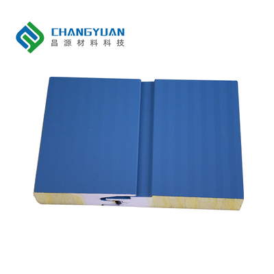 Κτίριο εξωτερικό τοίχωμα Rock Wool Sandwich Panel με Pu Edge Σφραγίσματα μακροχρόνια απόδοση